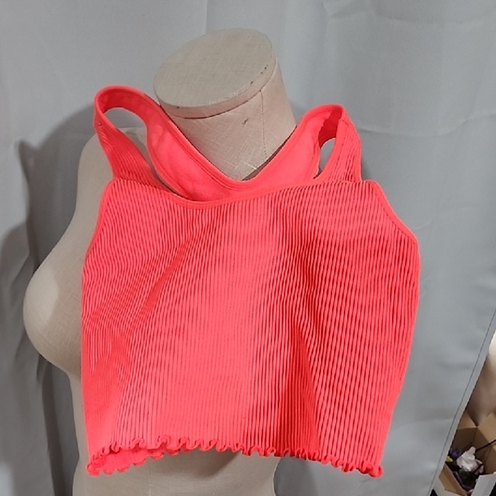 Spiritual Gangster Vibrant Coral Crop Top